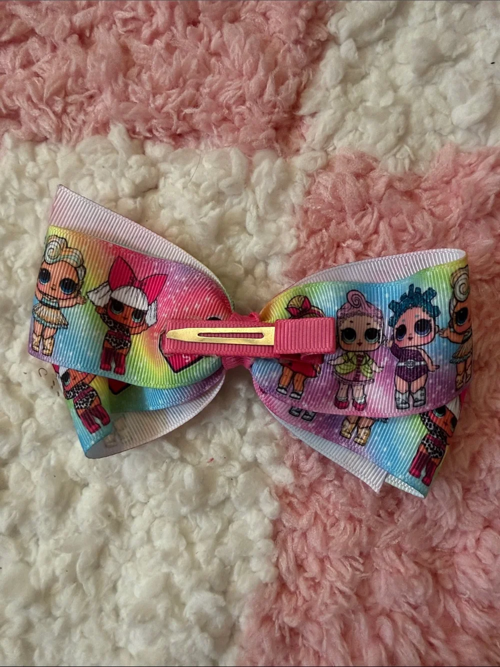 Assorted Girls' Hair Bows - Pink, Black, Green, White, Multicolor